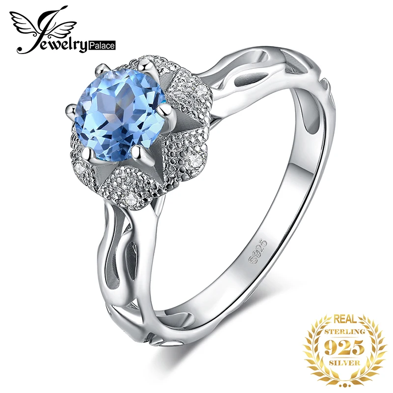 Jewelry  Ring - Jewelrypalace Blue 925 Sterling Silver Ring Women Wedding  Band Fine - Aliexpress
