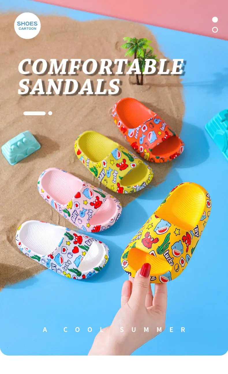 Cute Children's Slippers Soft Bottom Non-slip Baby Slippers In Summer Bathroom Girls' Child Shoe Cartoon Slipperss Toddler Shoes best leather shoes
