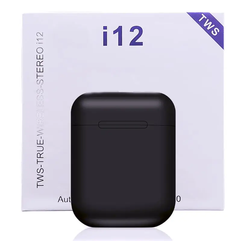 i12 i11 наушники-вкладыши TWS с Беспроводной Bluetooth 5,0 наушники Спортивный Пот наушников Touch Портативные наушники для i10 i20 наушники-вкладыши tws с i30 i60 i80 - Цвет: i12 TWS Black