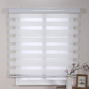 

High quality soft shutter gauze window blinds curtains double layers shading fabrics water proof and oil proof easy to install