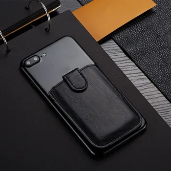 

Unisex Stick-on Bag Fashion Multifunctional Pouch Phone Back Storage PU Leather Cards Organizer Card Holder Adhesive Wallet Case