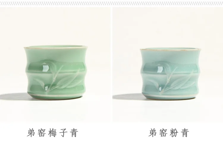 Empty Mountain Xinyu Manufacturers Direct Selling Longquan Celadon Handmade Sail Teacup Ceramic Kung Fu Tea Set Tea Cup Tea Bowl