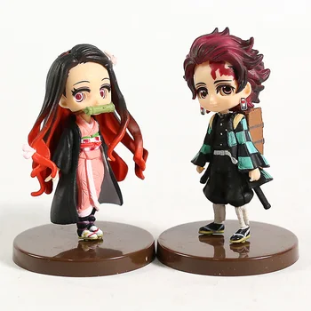 

Demon Slayer Kimetsu No Yaiba Kamado Tanjirou & Nezuko Q Version PVC Figures Brinquedo Toys 2pcs/set