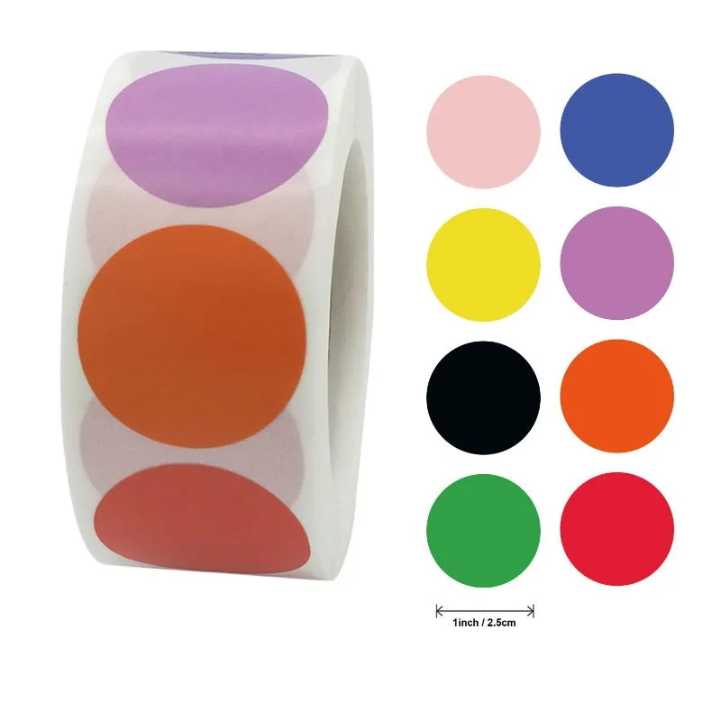 100/500pcs Multi Color Polka Dot Labels Stickers Blank Round/Heart Shaped Envelope Seal Label Stationery