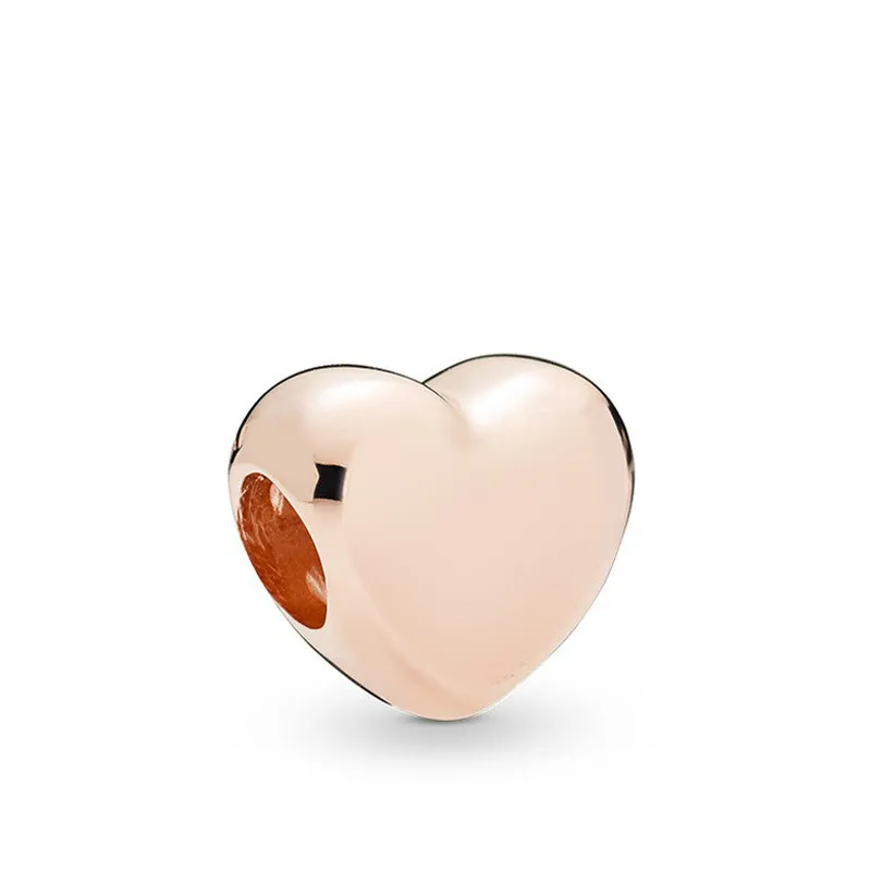 5PCS-New-Rose-Gold-Zinc-Alloy-Charm-Love-Flat-Heart-Shape-Spacer-Beads-Fit-DIY-Original