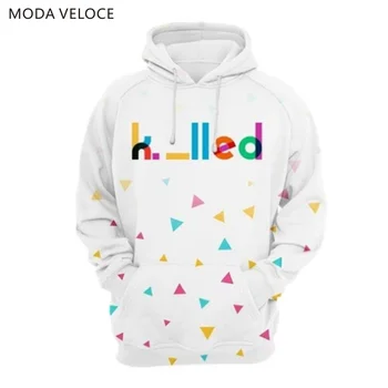 

MODAVELOCE 'Killed' Hoodie Polyester With Wool Hoodie Off White Anime's Male Sweatshirt