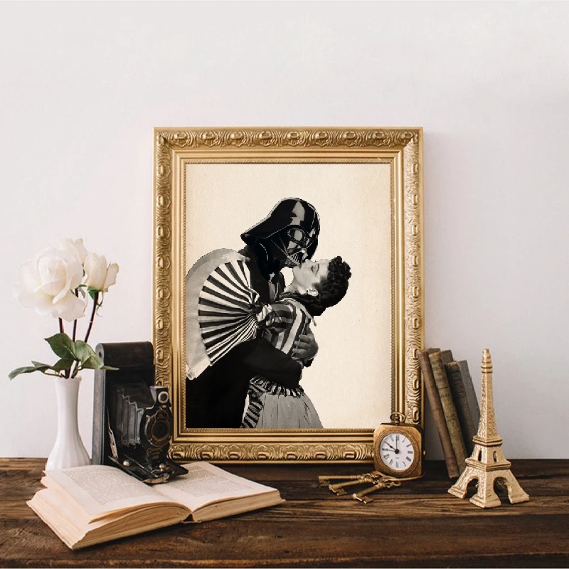 Darth Vader and Scarlett O'Hara Dance Canvas Painting Home Decor