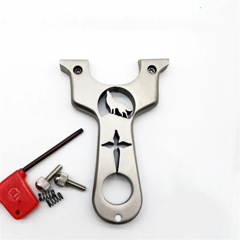 

Hunting Slingshot 304 Stainless Steel Slingshot Catapult with Flat Rubber Band for Outdoor Games Shooting 2019 New