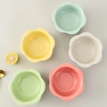 

WEIXINBUY Children Eating Bowl Baby Bamboo Fiber Flower Shape Tableware Supplementary Food Bowl Newborn Kindergarten Meal Bowl