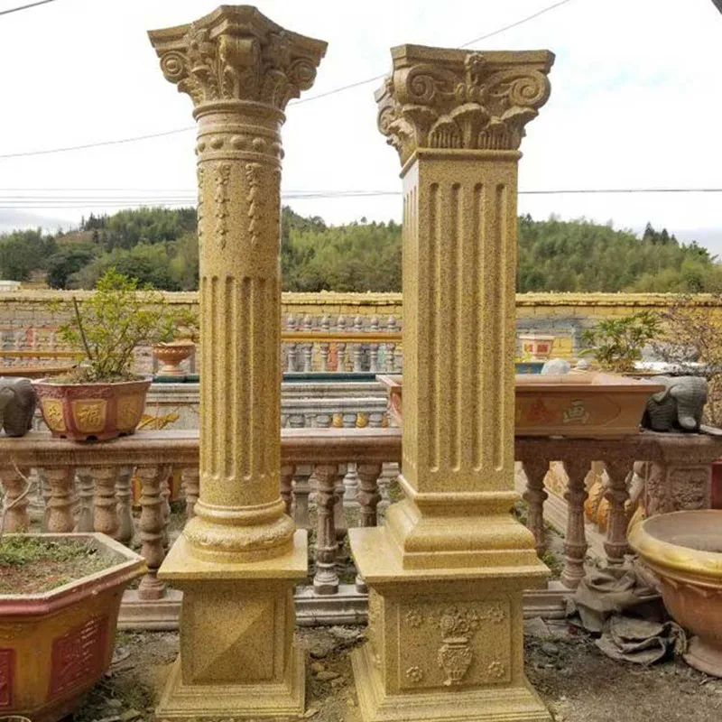 

40cm/15.75in GRC GRG ABS 4-Slots &Plain Bodies Square Concrete Gypsum Roman Pillar Form Work Mold with Star &Leaves Tops