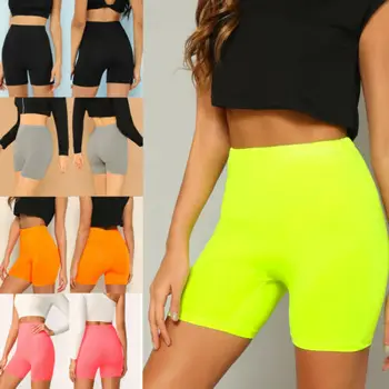 

Womens Stretch Biker Bike Shorts Elastic High Waist Hot Short Fitness Workout Spandex Leggins Knee Length Shorts S M L XL