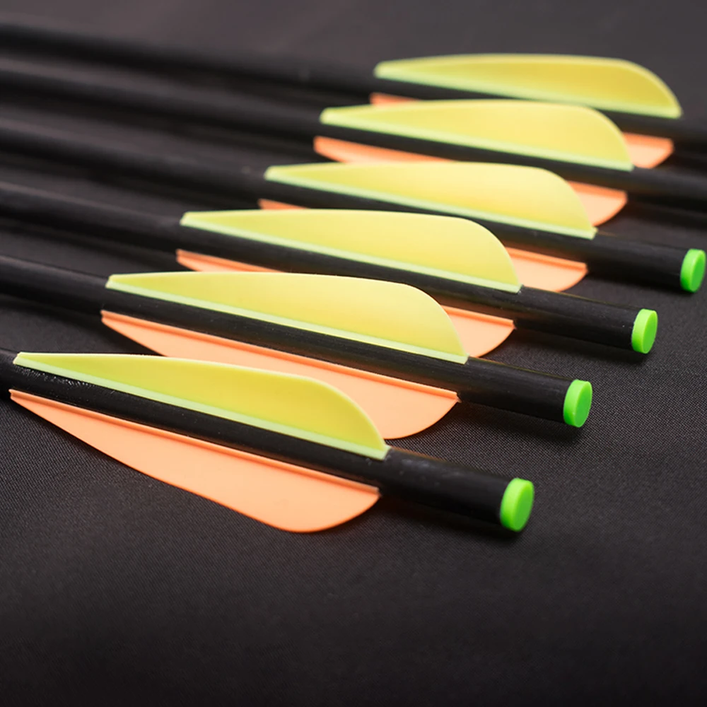 6PCS 13." Crossbow Arrows with 4" Fletched Vane Fiberglass Arrows For Archery Bow Hunting Shooting