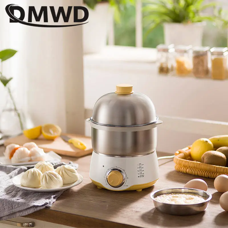 DMWD Multifunctional Electric Egg Boiler 2 Layers 16 Eggs Capacity Food Steamer Stainless Steel Anti Dry burning Cooking Tool EU