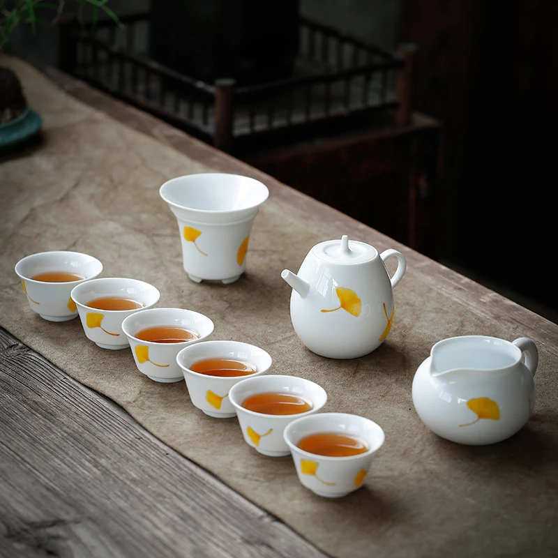 LUWU расписанный вручную керамический чайник gaiwan чайные наборы gingko