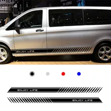 

For Mercedes Vito Racing Side Stripes Logos Decals Stickers Vinyl Graphics Vinyl 1 pair（L+R）
