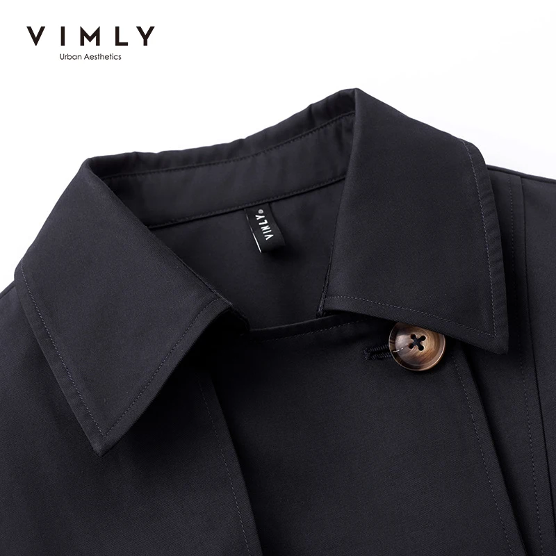 Vimly Autumn Trench Coat For Women Elegant Double