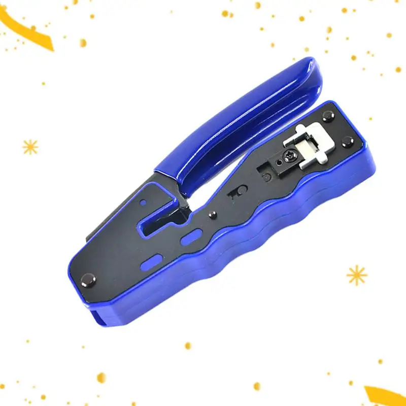 Многофункциональный RJ45EZ через отверстие Кристалл головы модульная Сетевой Кабель Щипцы Обжимные Плоскогубцы для 8P Синий