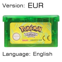 Pokeon LeafGreen EUR 32 бит видеоигры картридж Консоли Карты для nintendo GBA Pokeon SeLiquid ries Crystal Top Secret второе издание - Color: Pokeon LeafGreen EUR