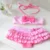 Девушки 2 Шт Купальники с Розовым пледом и бантом 2-8Y Kids Bikini Set Детский Купальник Baby Summer Sandy Beachwear