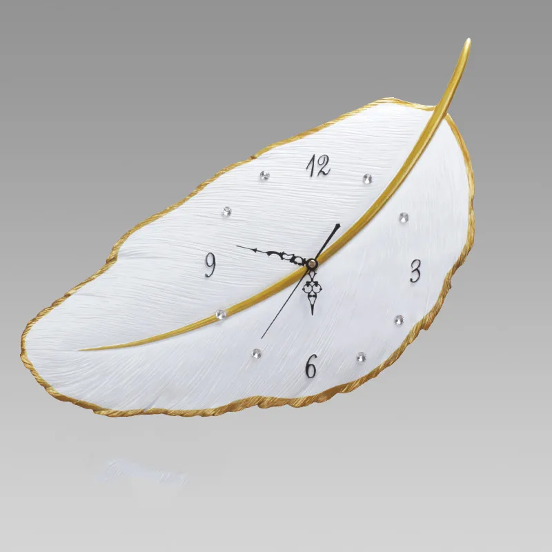 Нордическая гостиная перо электронные часы немой настенные декорации Современные бытовые настенные часы современный дизайн домашний декор - Цвет: a3  44x39cm