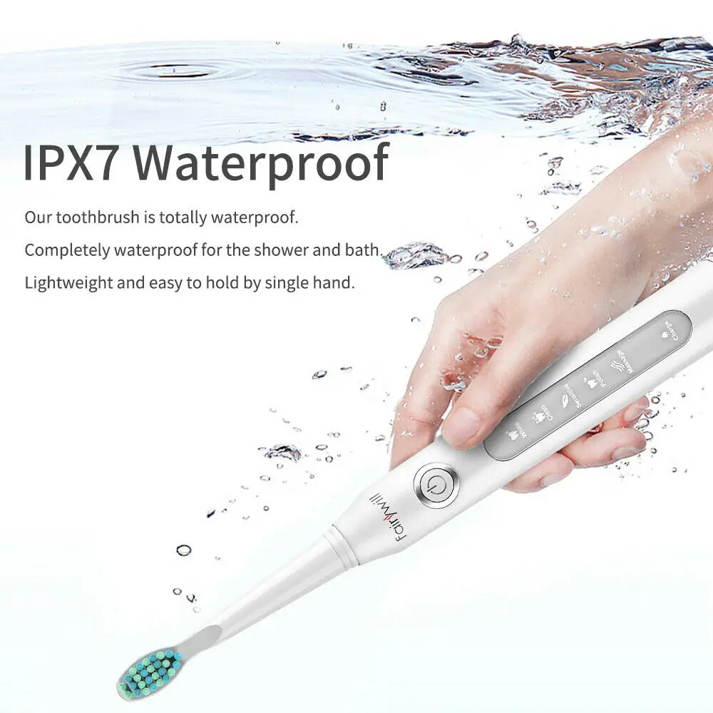 Fairywill Fw 507 Sonic Electric Toothbrush 5 Modes Usb Charger Tooth Brushes Replacement Timer Sonic Toothbrush 10 Brush Heads Bachao Pk