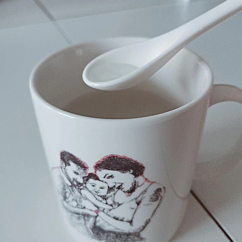 10Pcs Mini Porcelain Spoons Ceramic Home Tea Coffee Sugar Dessert Spoon Cute 