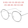 Women Round Metal Glasses Frame With Degree Men Ultralight Finished Myopia Glasses -0.5 -1 -1.5 -2 -2.5 -3 -3.5 -4 -4.5 -5 -6.0 1