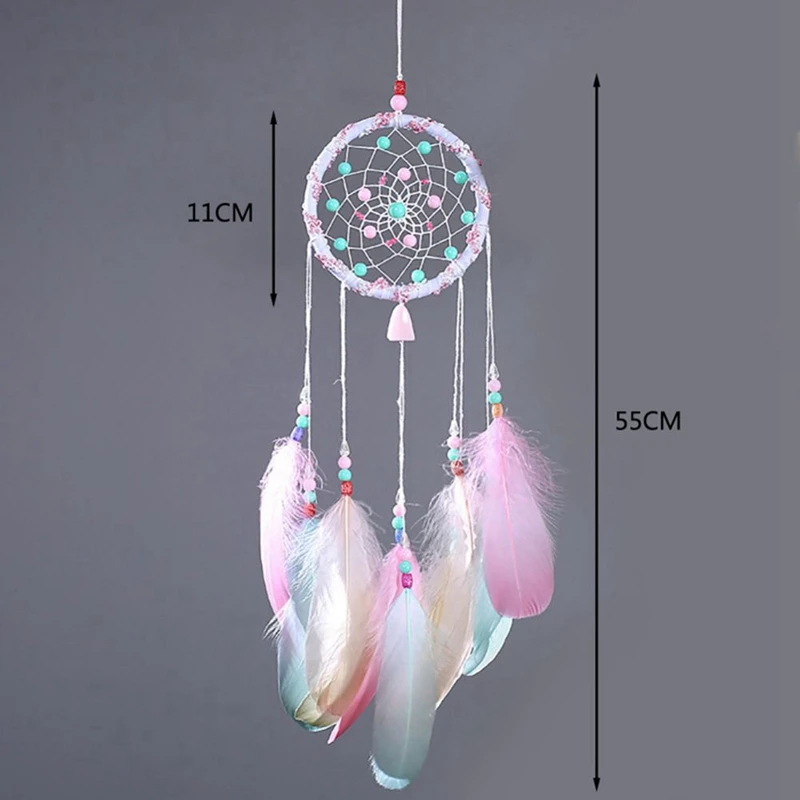 New-2Pcs, Ловец снов, колокольчик с пером, модное настенное украшение для автомобиля, украшение, фиолетовый цвет