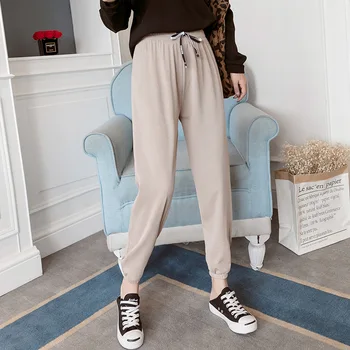 

2020 Spring and summer new icy pants comfortable and loose casual pants wild thin