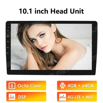 

10.1"4GB + 64GB DSP 4G LTE + WiFi Android 10 Universal Car NO DVD GPS Navigation Radio RDS USB Carplay DAB DVR DTV-IN TPMS OBD2