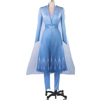 

2019 New Women Cosplay Snow Grow Elsa Dress Costume Halloween Cosplay Elsa Anna Costume Princess Ice Queen Elsa Coat Outfit Full