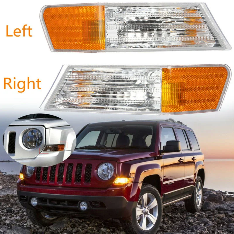2 шт. автомобильный передний левый+ правый парковочный сигнальный светильник, лампа PMMA объектив для джипа патриота, парковочный сигнальный светильник