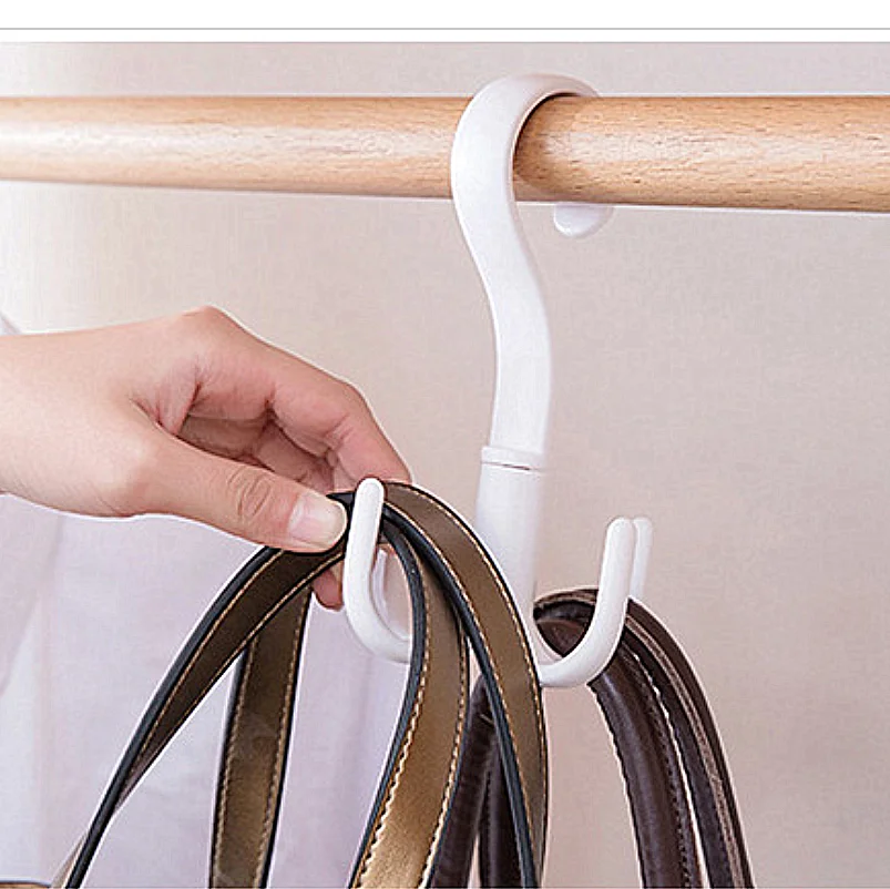 Creative Rotary Multi-Purpose Hanger For Clothes Tie Belt Wardrobe Silk Scarf Hangers Rack Household White Gray Rotatable Hook