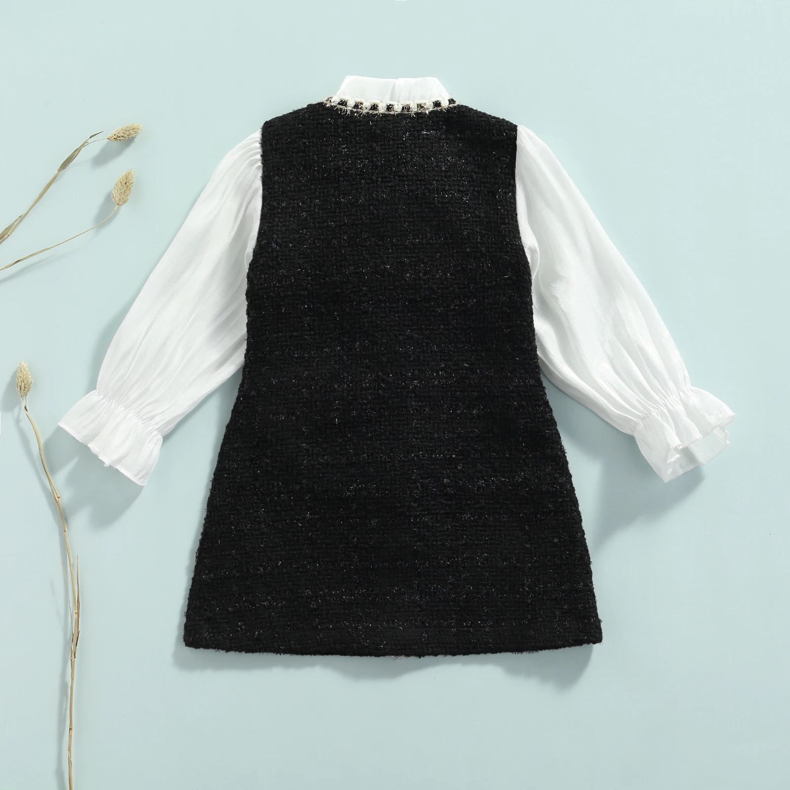 1-6Y Kids Girls Autumn Dress Fashion Baby Long Sleeve Pearls Single-breasted Party Princess Dress Children Clothes girls dress princess costume kids clothes
