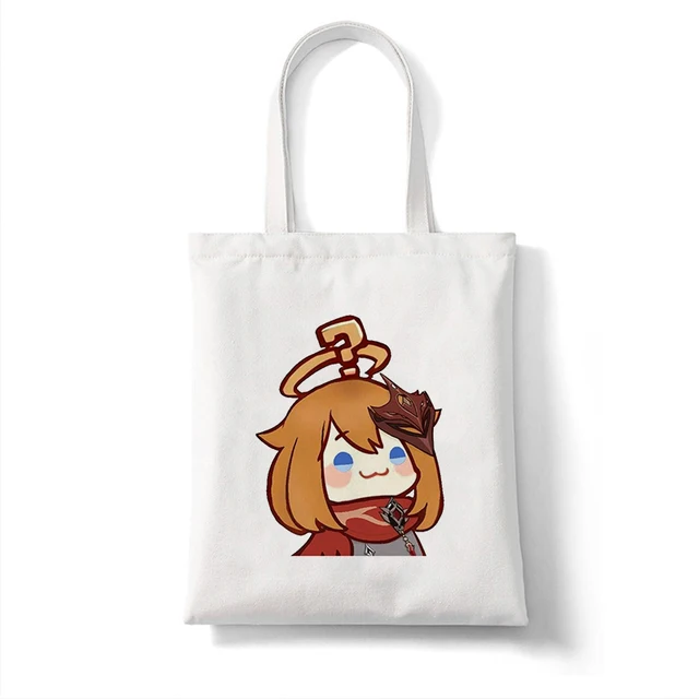 Canvas Bag Shopper Bag Genshin Game Kawaii Anime Shopping Bags Handbags Shoulder Bag Casual Handbag Women High Capacity Eco Bag B360I