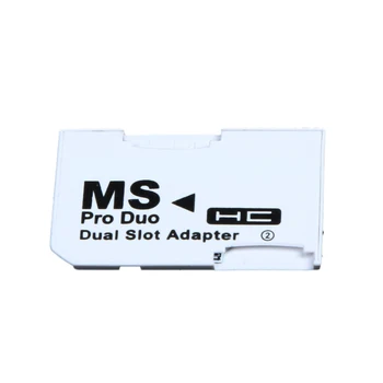 

Dual Slot Memory Card Adapter Micro SD SDHC Cards Converter Micro SD TF to Memory Stick MS Pro Duo for PSP Card White Games Case