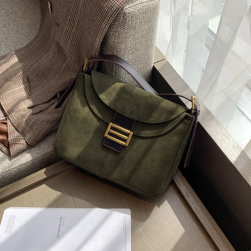 WOONAM, женская модная сумка, натуральная замша, кожа, Осень-зима, сумка через плечо WB1091