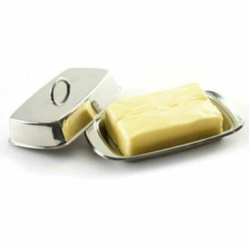 

Stainless Steel Butter Cheese Dim Sum Container Dish Bento Storage Box Kitchen Items Lunch Organizer Fridge Organizer #