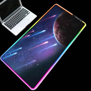 

ZSUXTC Large size mouse pad RGB series exquisite starry sky pattern as table pad meteor shower high quality keyboard pad