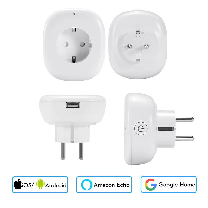 2018 New Mini Wifi Smart Socket EU Power Plug Mobile APP Remote Control Energy Monitor Works with Amazon Alexa Google Home | Электроника