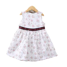 Модное платье с цветочным узором для девочек; Новинка года; Летнее Детское платье принцессы