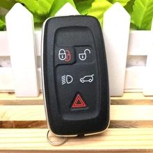 Okeytech para land rover discovery 4 esporte freelander chave do carro escudo inteligente remoto fob capa caso 5 botão keyless entrada accessorie