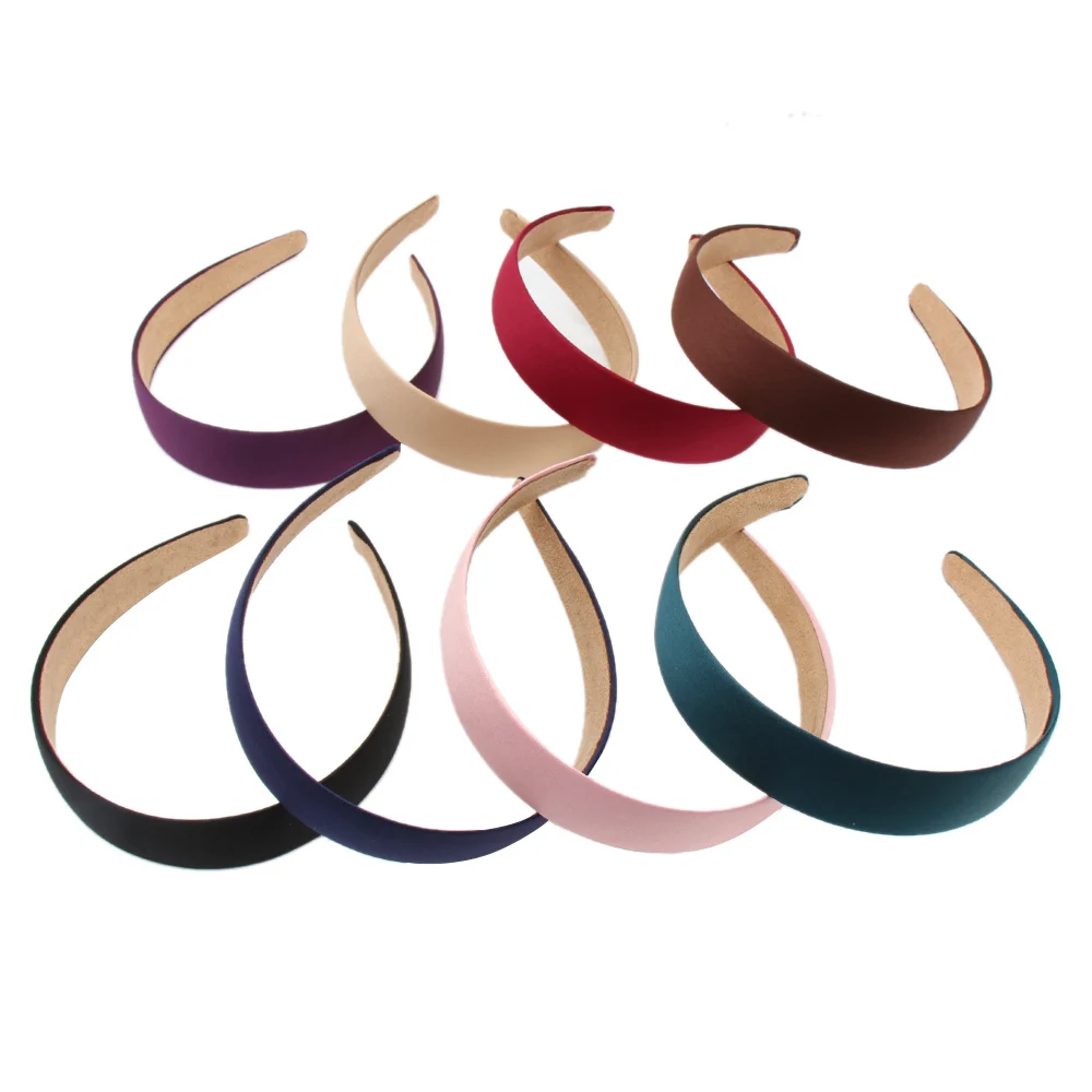 Hot 1PC Fashion Wide Satin Headband Girls Handmade No-Slip Plain Hairbands Hair Band Headwear Solid Hair Accessories For Women Hot 1PC Fashion Wide Satin Headband Girls Handmade No-Slip Plain Hairbands Hair Band Headwear Solid Hair Accessories For Women