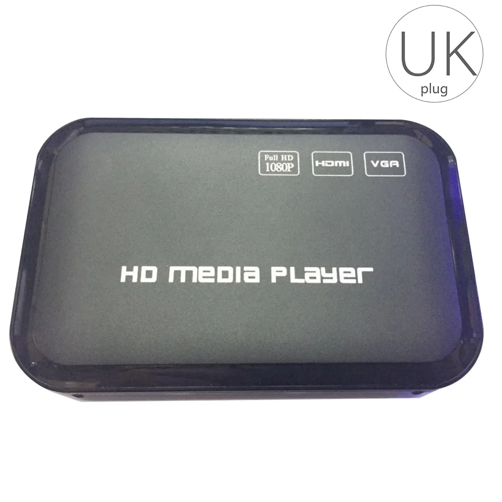 Full HD 1080P медиаплеер центр мультимедиаплеер HD SD SDHC MMC карты пульт дистанционного управления с USB EU/US/UK/AU Plug - Цвет: UK Plug