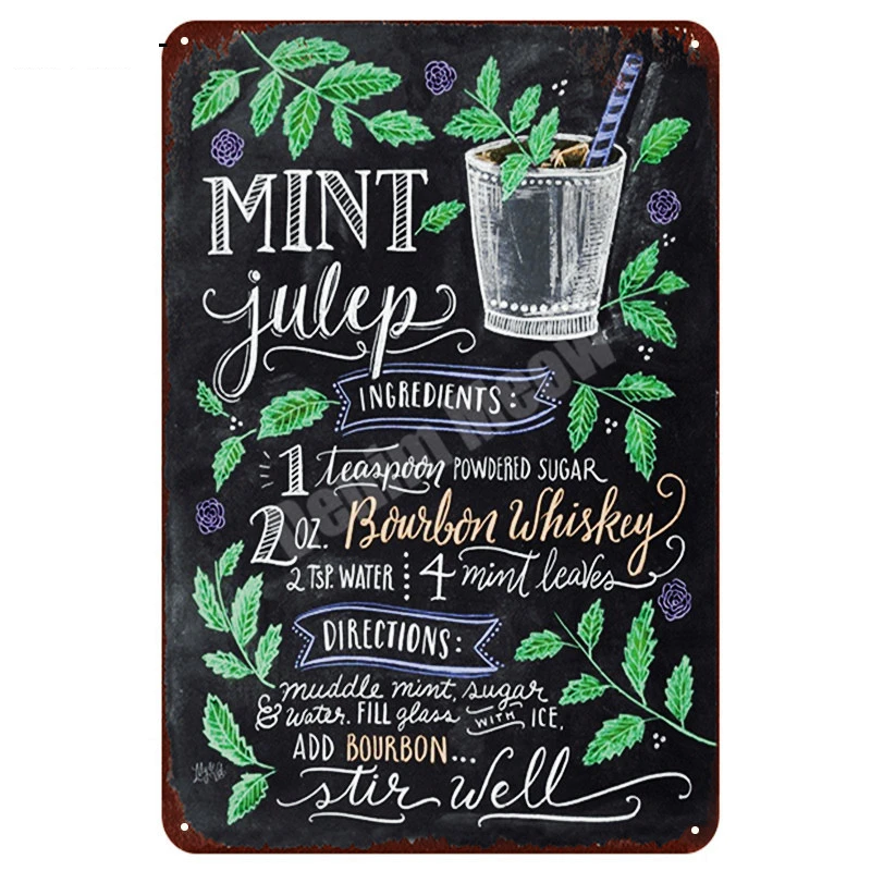 Tiki Bar открытая летняя пивная Ретро металлическая жестяная вывеска Mojito Martini CUBA LIBRE