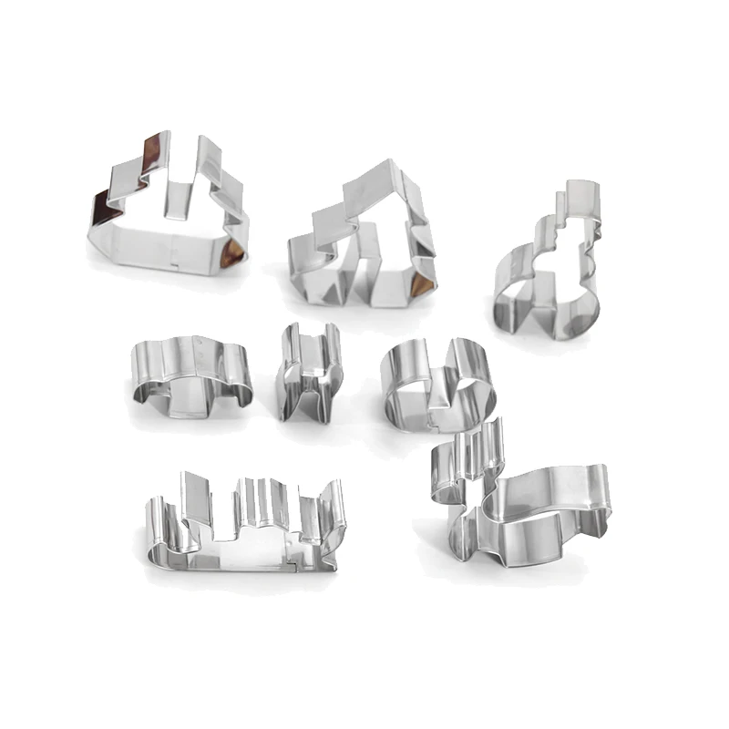 

8 PCs Christmas Scenario Cookie Cutter 3D Stainless Steel Baking Decorating Tools Fondant Mold For DIY Cake Biscuit Mould