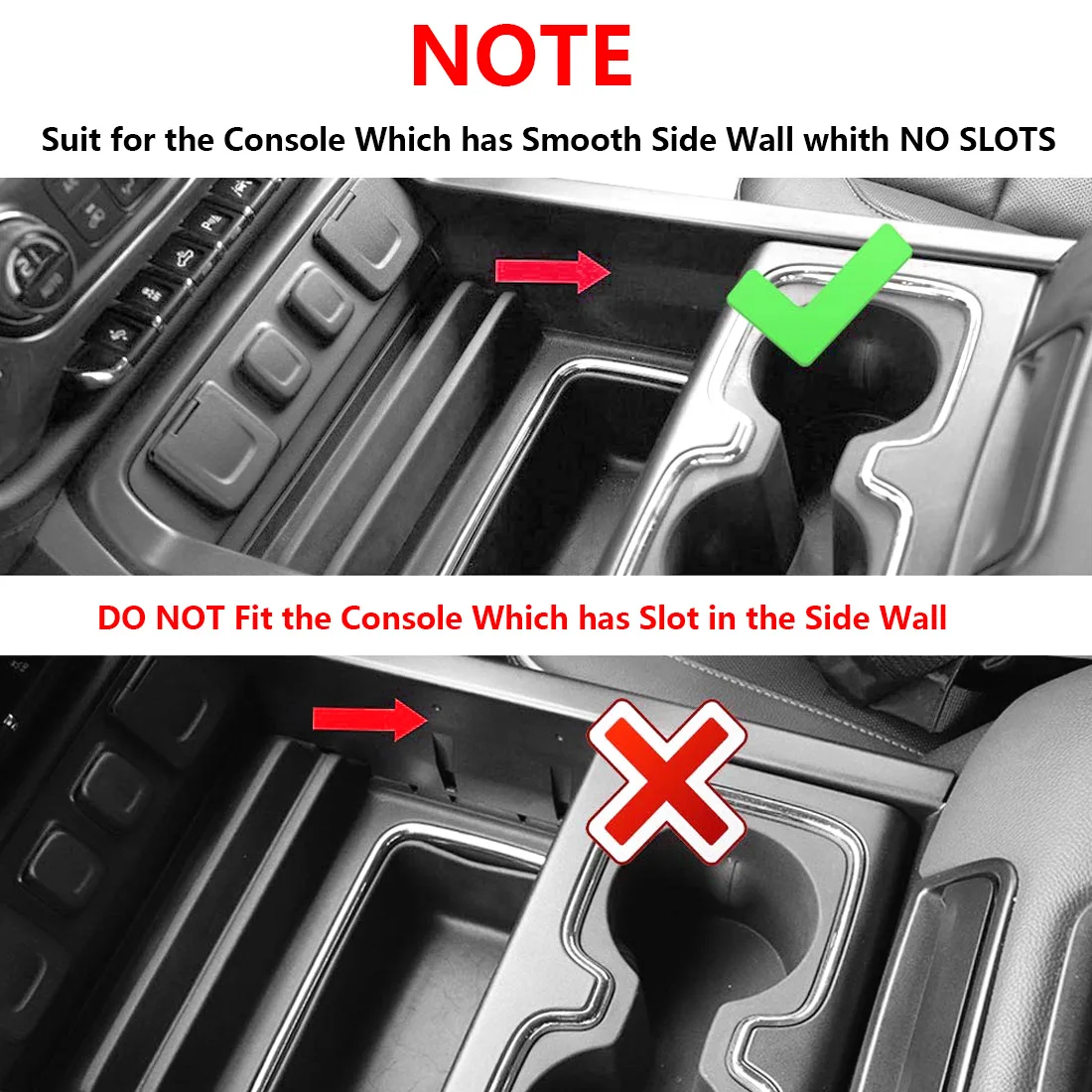 Armrest Secondary Glove Box For- GMC Sierra 1500 2500HD 3500HD Denali Chevy Silverado Center Console Organizer Tray