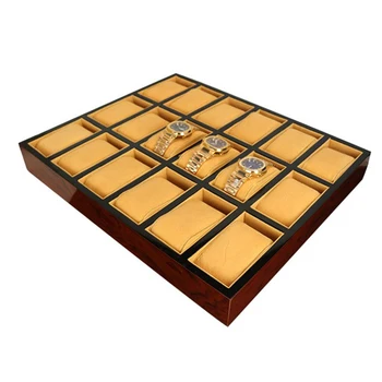

Wood Watches Display Case 18 Slots Wooden Watch Box Jewelry Tray Storage Organizer with Removable Soft Cushion