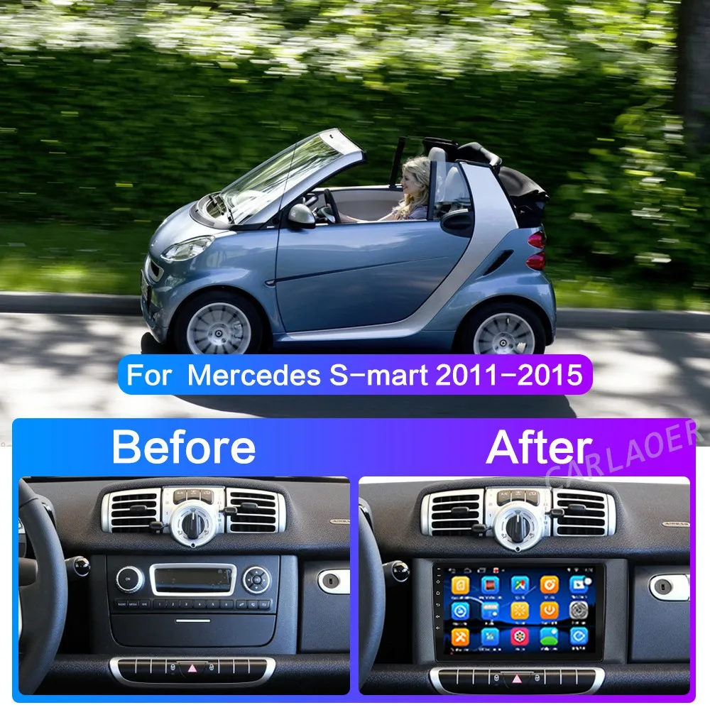 Автомагнитола на Android 10 для Mercedes Benz Smart fortwo 2011 2015 мультимедийный видеоплеер с GPS