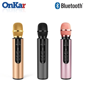 

ONKAR Microphone Condenser Sound Recording Mic Wireless Microphone powerful bluetooth speaker 2 in 1 KTV Karaoke